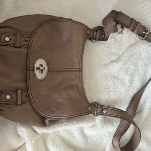 Fossil Tan Leather Shoulder Bag